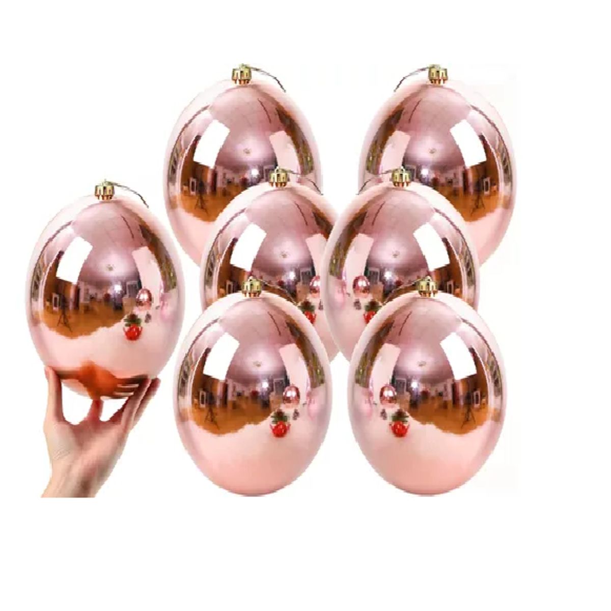 GENERICO - Pack 6 Esferas Navidad Bambalinas 6cm Adornos Para Arbolito