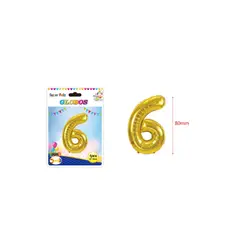 GENERICO - GLOBO NUMERO 6 80 MM 1 PCS