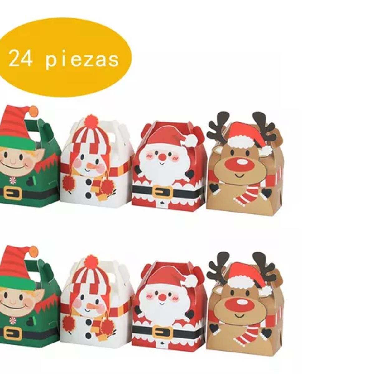 GENERICO - 24 Cajas Galletas Navidad Decoradas Regalo Dulces Recuerdos