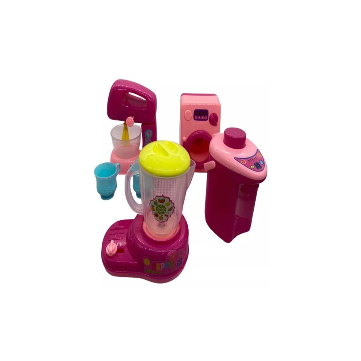 GENERICO - Pack 4 En 1 Batidor Licuadora Hervidor Y Lavadora De Juguete