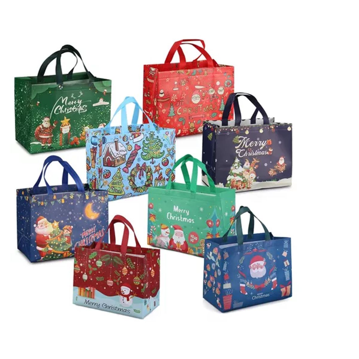 GENERICO - 8 Pzas Bolsa De Regalo De Navidad Con Asas Decoración