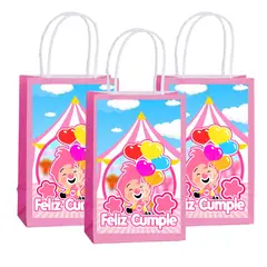 GENERICO - 12 bolsas dulcera plim plim rosa cumpleaños fiestas cotillón