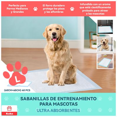 Imagen 2 del producto 40 Pañales Sabanillas Entrenamiento Perro Talla L 60x60cm
