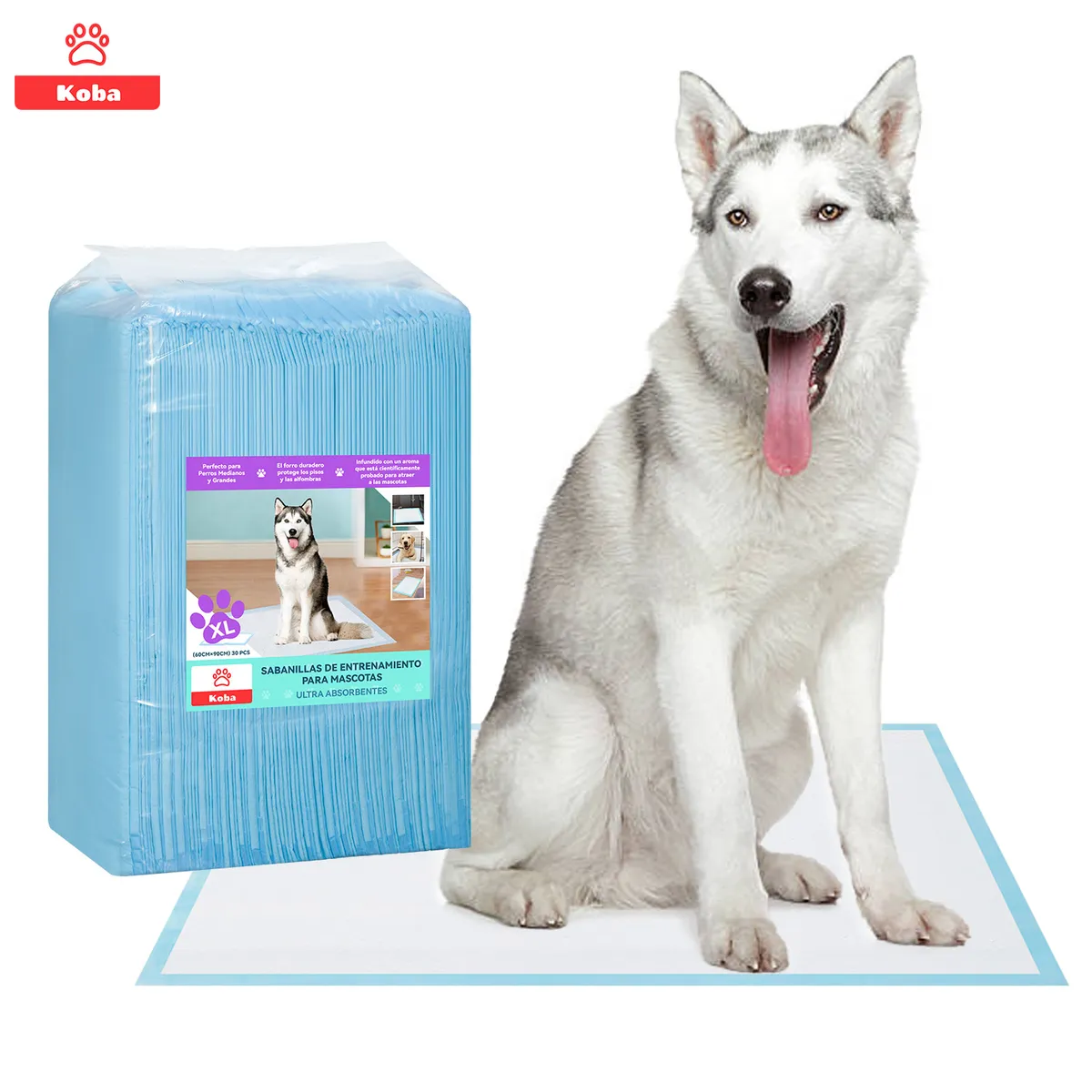 KOBA - 30 Pañales Sabanillas Entrenamiento Perro Mascota XL 90x60cm