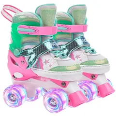 GENERICO - Patines 4 Ruedas Sirenas Verdes Ruedas Led Talla M