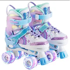GENERICO - Patines 4 Ruedas Sirenas Lila Ruedas Led Talla S