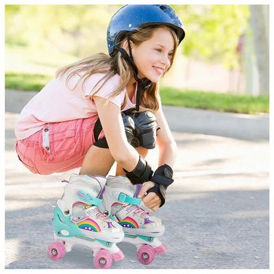 Imagen 2 del producto Patines 4 Ruedas Arcoiris Turquesa Ruedas Led Talla M