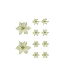 GENERICO - Pack X10 Flores Navideña Adorno De Navidad Decoracion Arbol Dorado