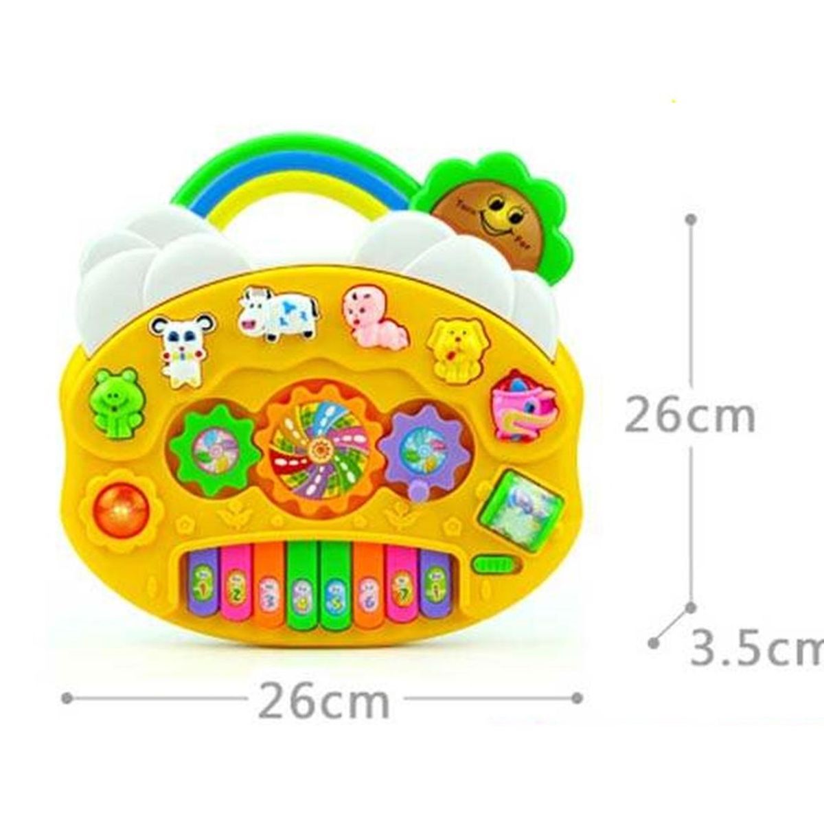 KIVARA - Teclado Infantil Musical Piano Interactivo Rainbow Amarillo