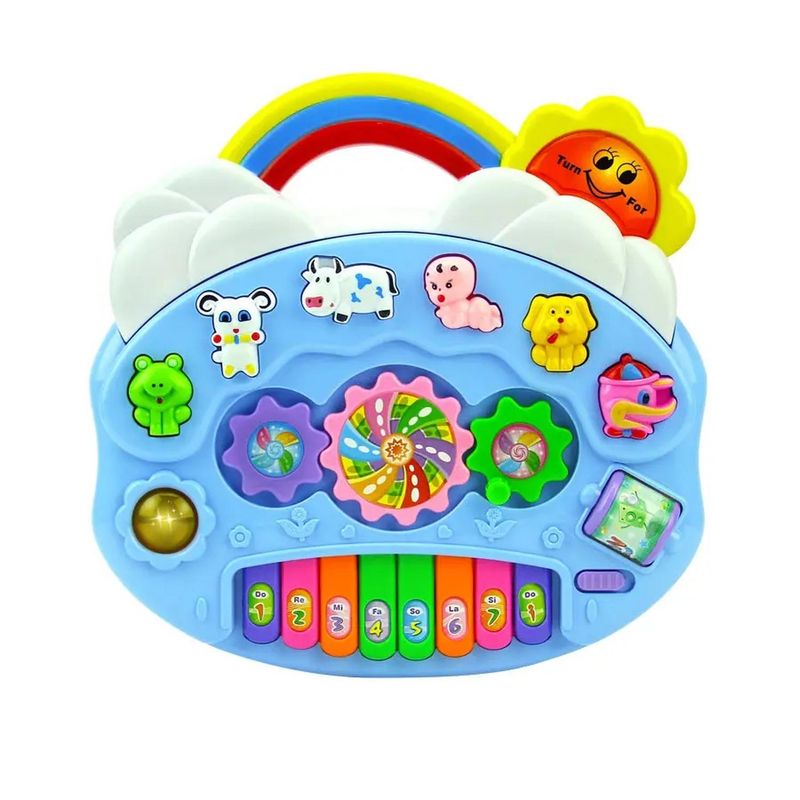 KIVARA - Teclado Infantil Musical Piano Interactivo Rainbow Celeste
