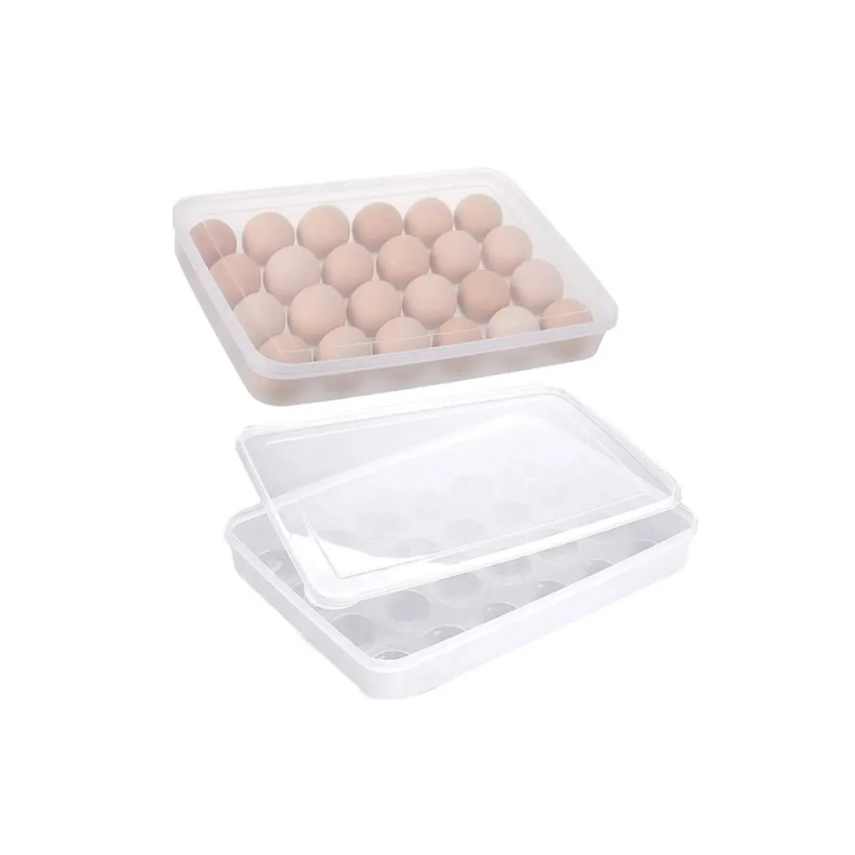 GENERICO - Organizador De Huevos, Caja Para 24 Unidades Huevera Blanco
