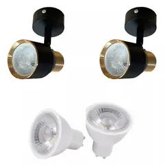 WANT - Pack X2 Foco Aplique Dirigible Porta Ampolleta GU10 Incluidas