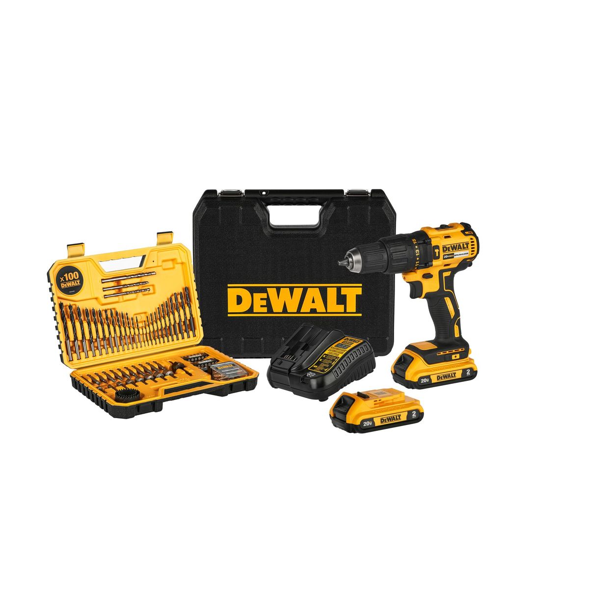 DEWALT - Kit taladro 1/2" 20V + 100 accesorios DEWALT DCD7781S2A-B2