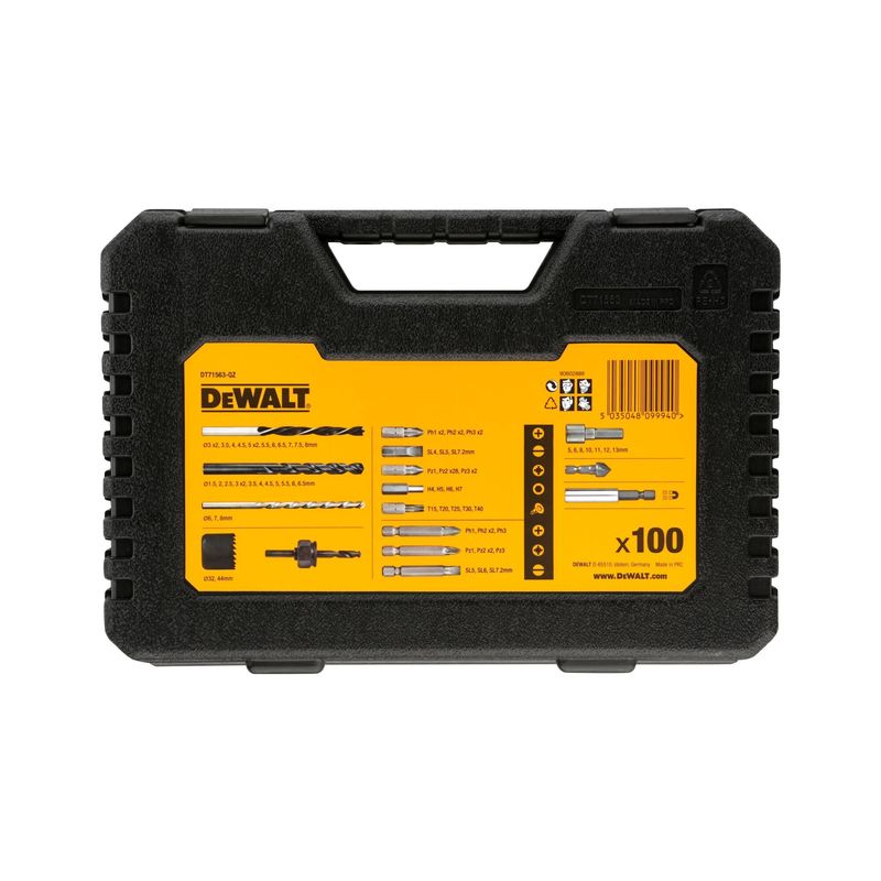 DEWALT - Kit taladro 1/2" 20V + 100 accesorios DEWALT DCD7781S2A-B2