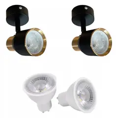 WANT - Pack X2 Foco Aplique Dirigible Porta GU10 + Ampolletas Luz Cálida