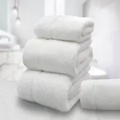 KARSTEN - Set sábanas de baño hoteleras blancas 600gr