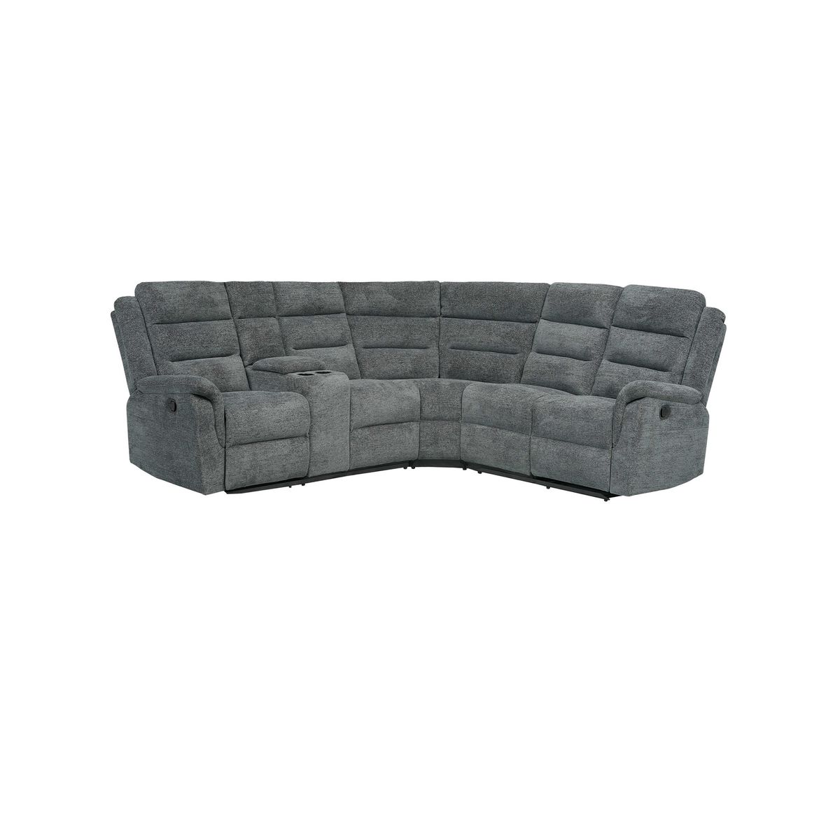 ECOMUSO - RECLINABLE SECCIONAL DAYTON 3PC CHENILLE GRIS ECOMUSO 8099