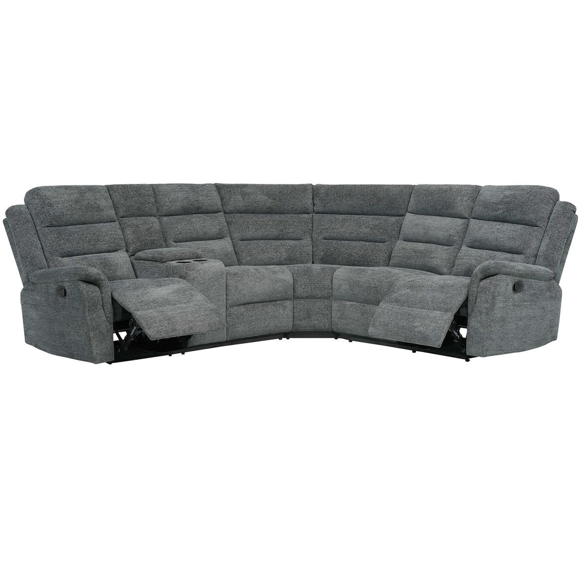 ECOMUSO - RECLINABLE SECCIONAL DAYTON 3PC CHENILLE GRIS ECOMUSO 8099