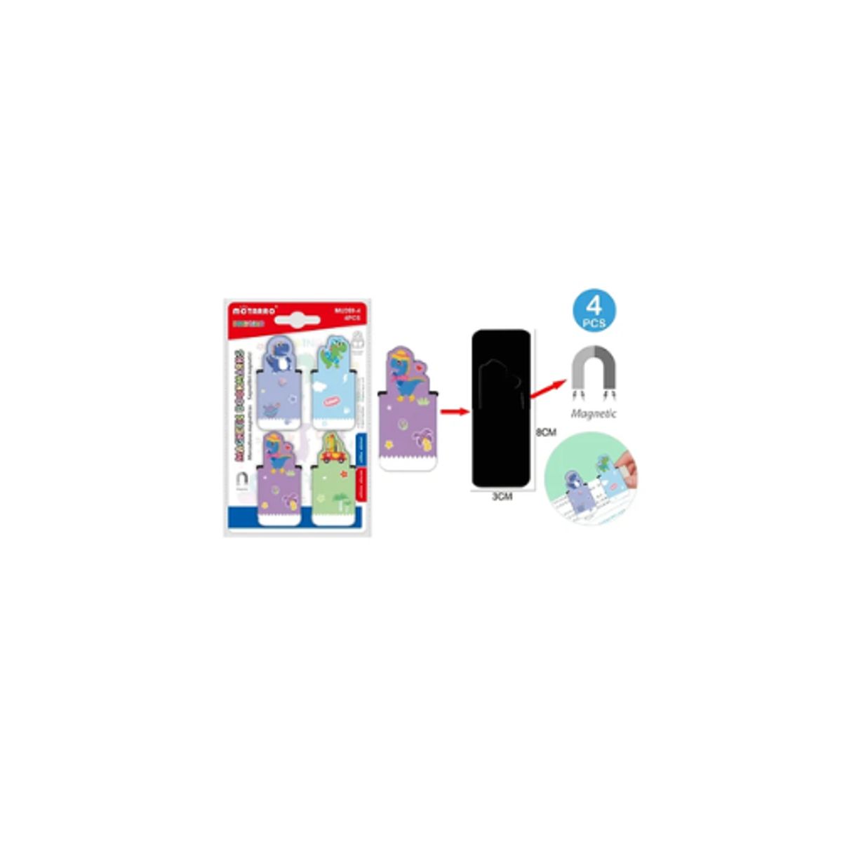 GENERICO - Marcadores Magnéticos Dinosaurio 4 Pcs