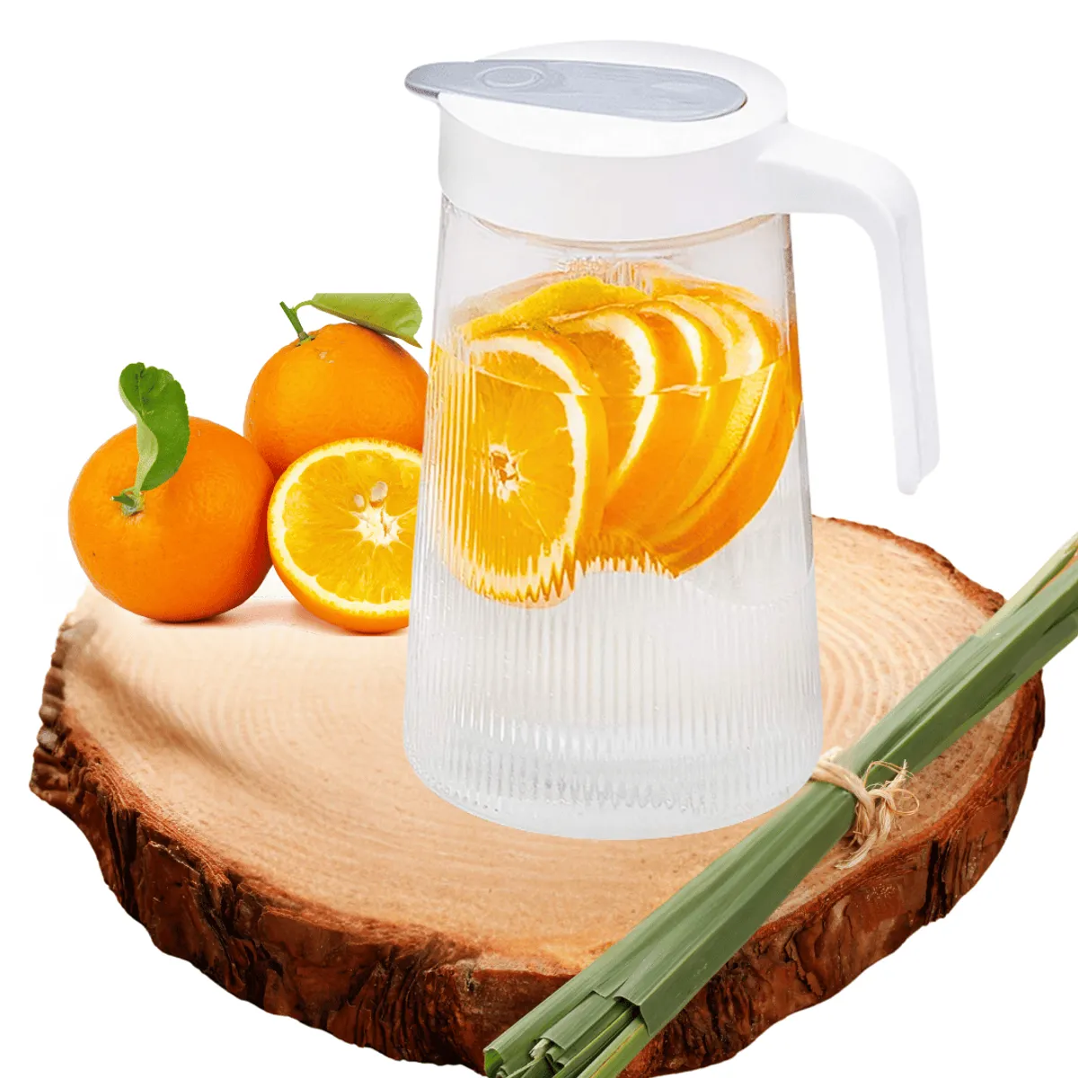 LINE - Set de Jarra de Vidrio 4 tazas Tapa de Tipo Push 1300 ml