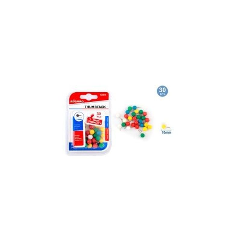 GENERICO - Chinchetas De Colores 10 Mm 30 Pcs