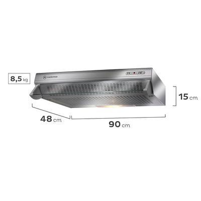 Imagen 2 del producto Campana de Cocina Extractora 90 cm Double Function MX U190 Inox