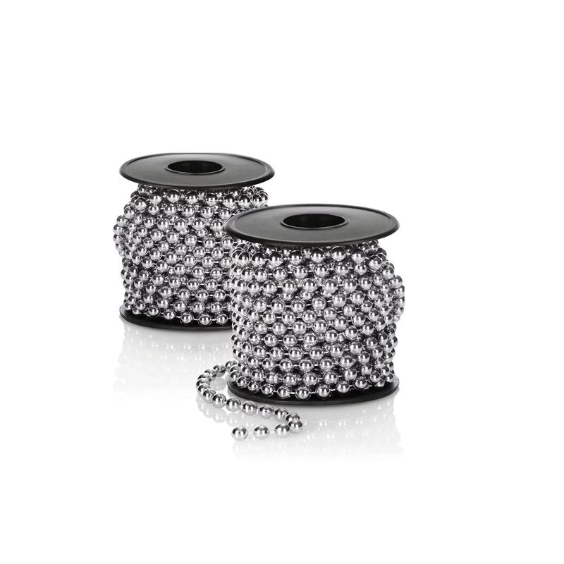 GENERICO - Cadena Navideña De Perlas Guirnaldas Cuentas Navidad Grey