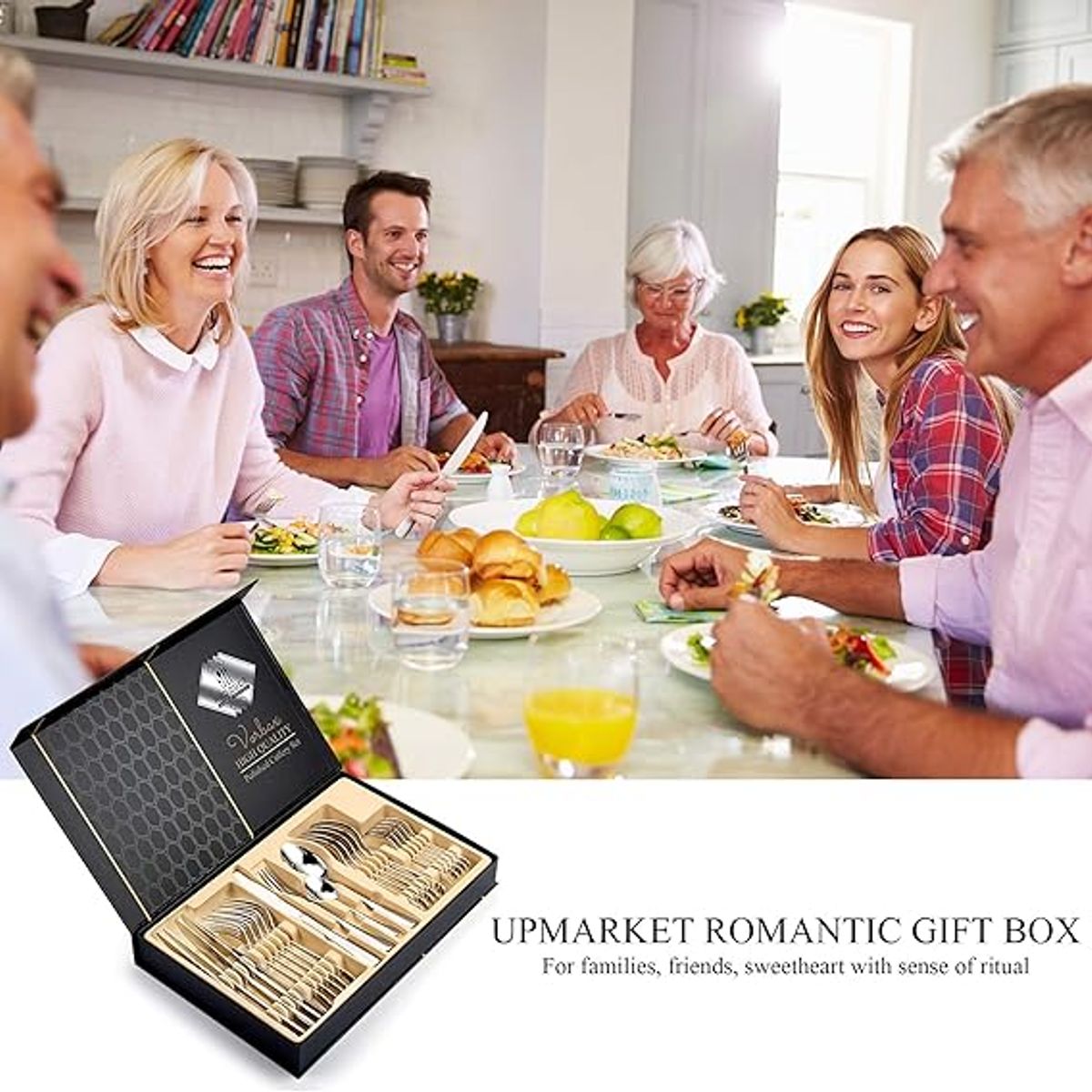 GENERICO - Juego de cubiertos de acero inoxidable Vorbax de 24 piezas