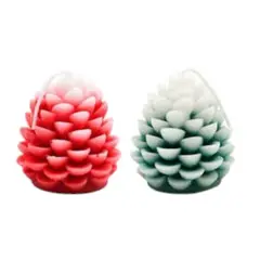 OEM - PACK 02 VELAS AEROMATICAS DE NAVIDAD ARBOL NAVIDEÑO 7 CM