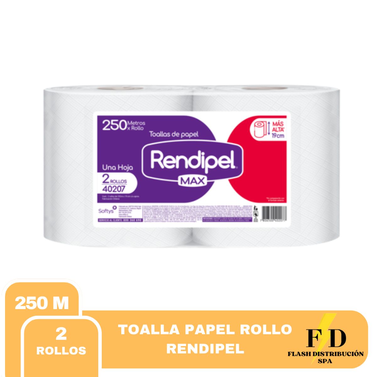 ELITE - TOALLA PAPEL INDUSTRIAL RENDIPEL MAX 2X250