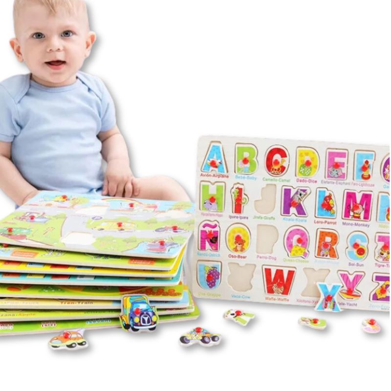 UTILISIMO - Puzzle Rompecabezas Madera 2 a 4 años Bebé Niño Niña