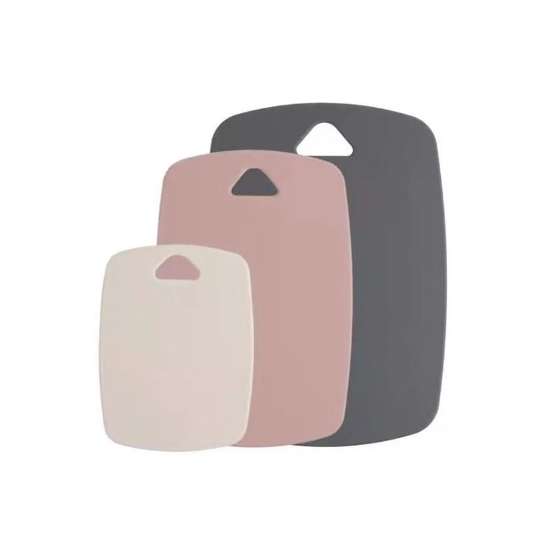 GENERICO - Set 3 Tablas De Corte A Doble Cara Rosa Colores