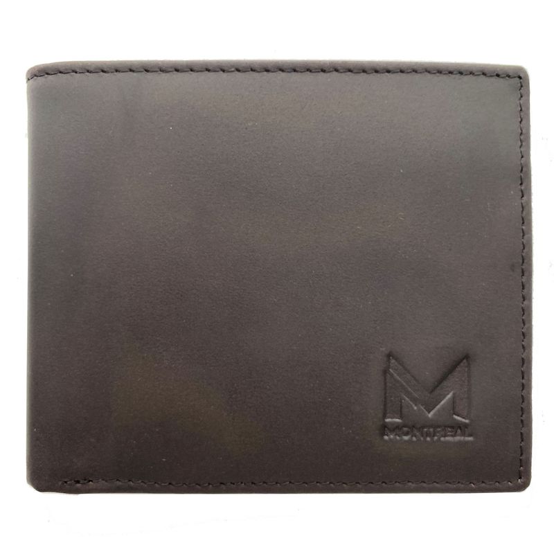 MONTREAL - Billetera hombre cuero genuino protección RFID trifold brown