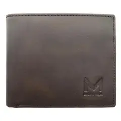 MONTREAL - Billetera hombre cuero genuino protección RFID trifold brown