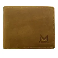 MONTREAL - Billetera hombre cuero genuino protección RFID trifold brown
