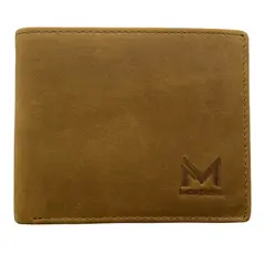 MONTREAL - Billetera hombre cuero genuino protección RFID trifold brown