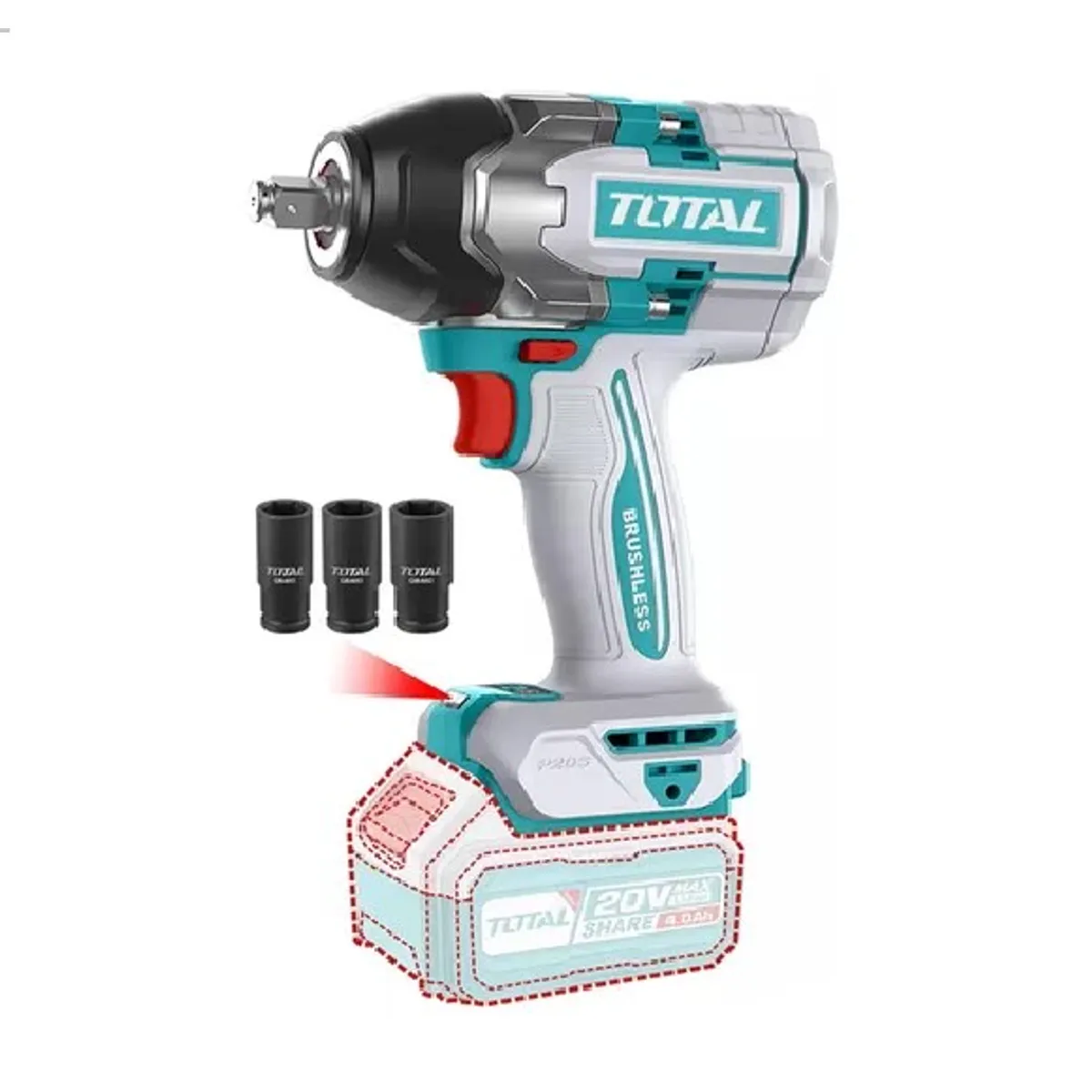 TOTAL TOOLS - Taladro Pistola Llave Impacto 20v 850nm Total Tiwli20851