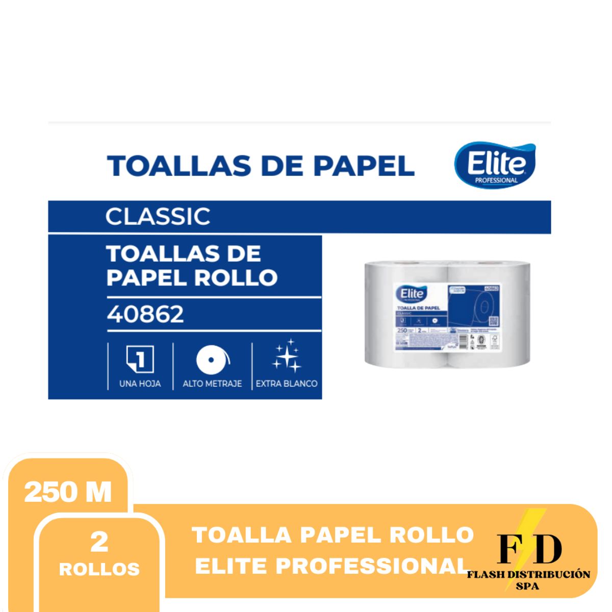 ELITE - TOALLA PAPEL ELITE CLASSIC HS 2X250