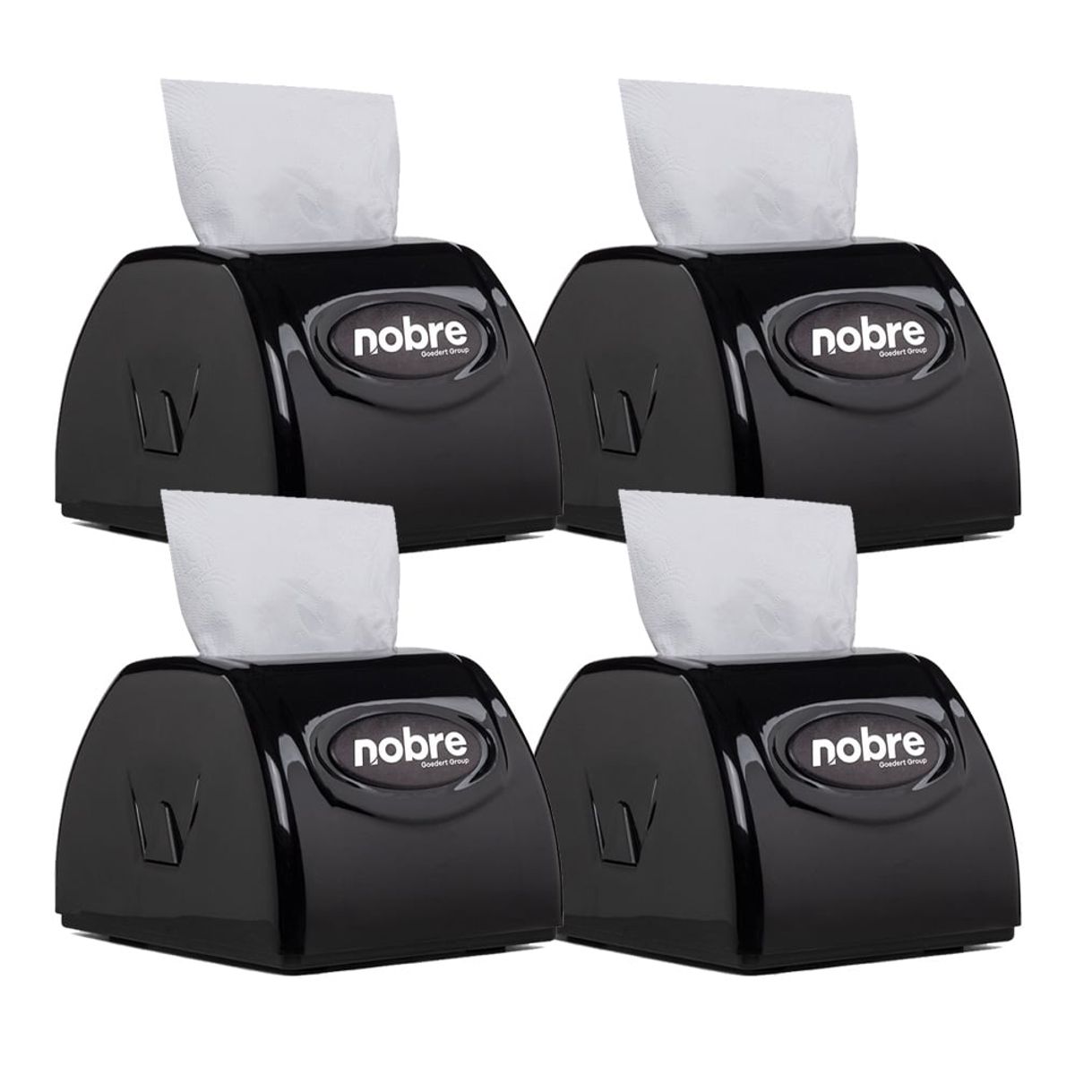 NOBRE - Pack 4 Dispensadores De Servilletas Intercaladas Negro