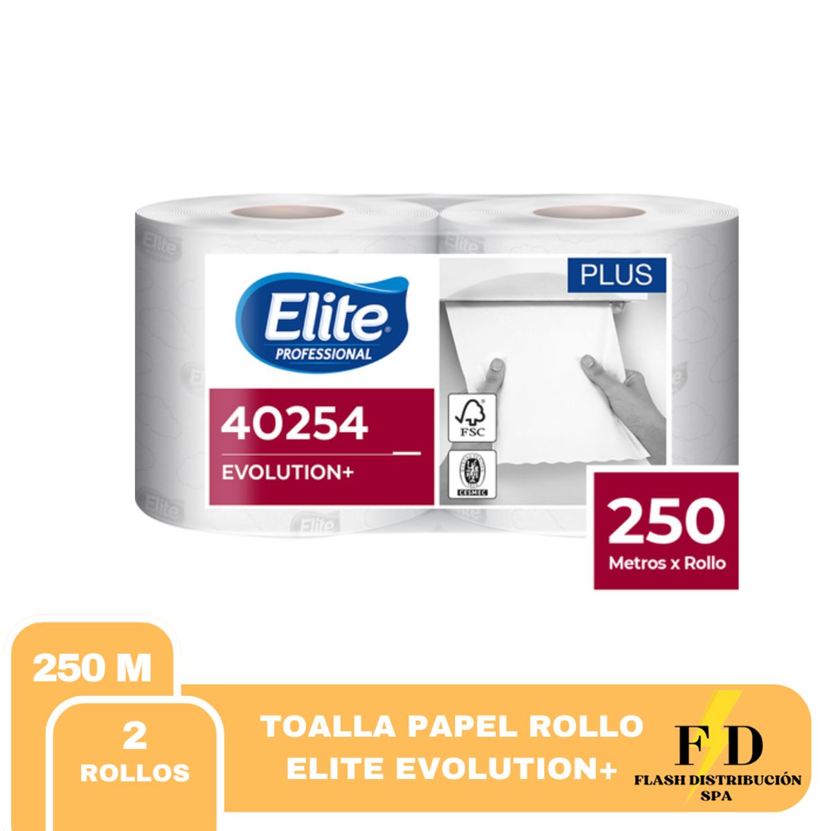 ELITE - TOALLA PAPEL ELITE EVOLUTION PLUS 2X250