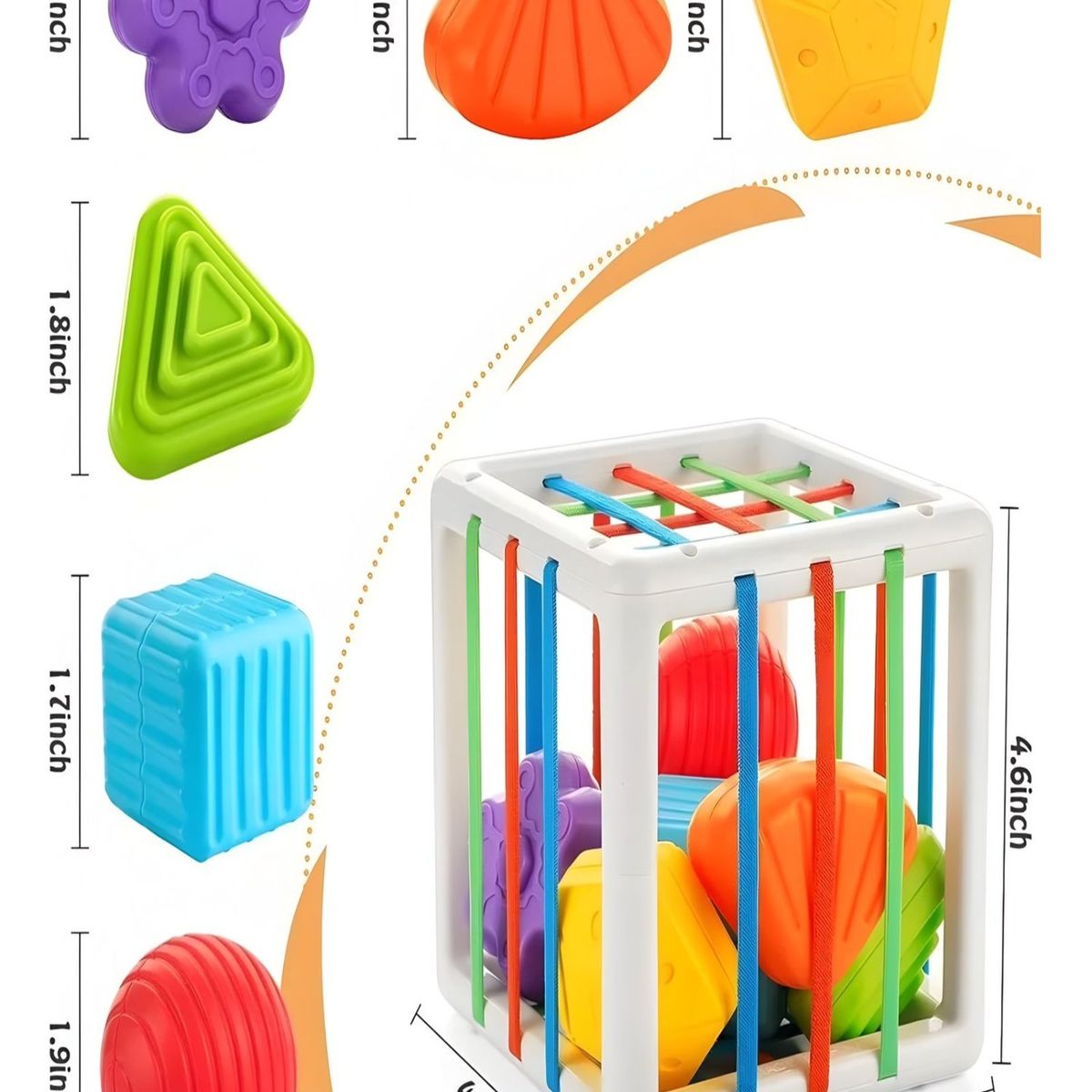 GENERICO - Juguete Didactico Cubo con Malla Sensorial Huanger 28n4