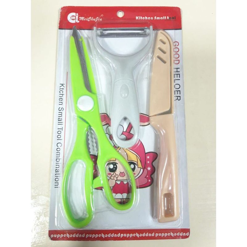 GENERICO - Set Cocina Tijera Cuchillo Pelador