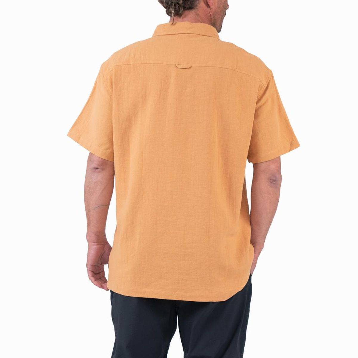 KAYA UNITE - Camisa Hombre Lino Camel