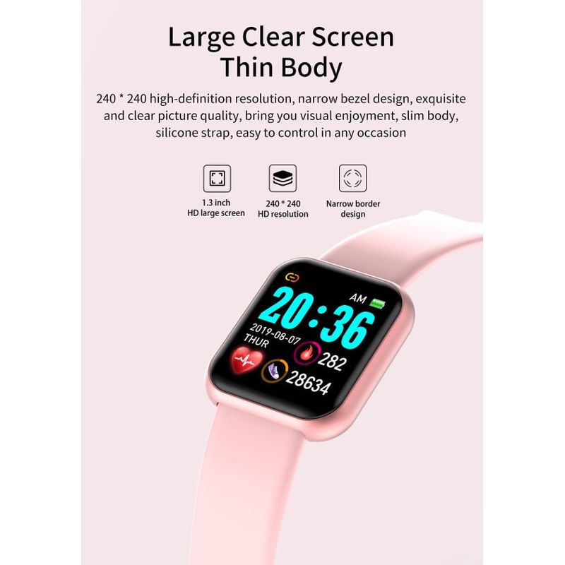 GENERICO - Reloj inteligente Y68 D20 de 144protección rosa