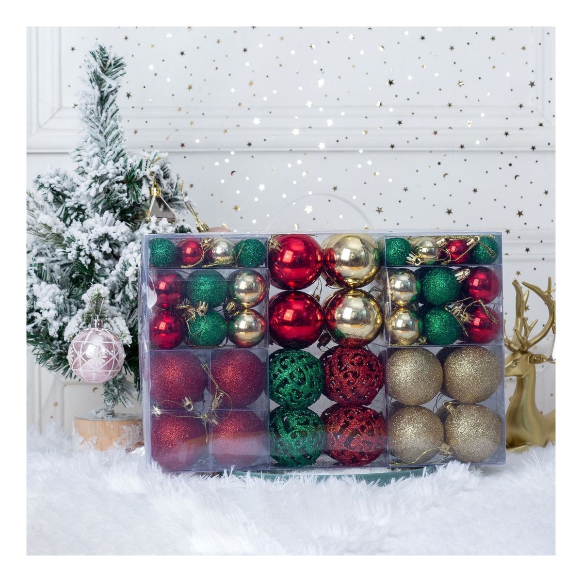 GENERICO - Pack 100 Bolas De Navidad Adorno Decoración Esfera Navideñas