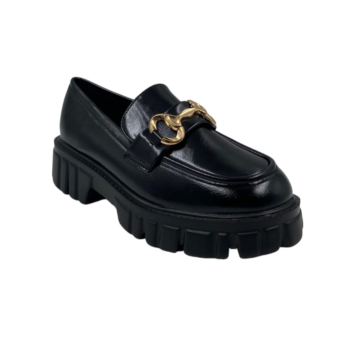 PAND G - Mocasín Negro Plataforma Charol
