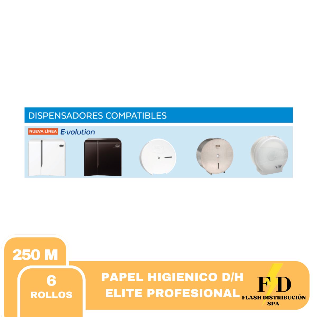 ELITE - PAPEL HIGIENICO JUMBO ELITE PROFESSIONAL 6X250