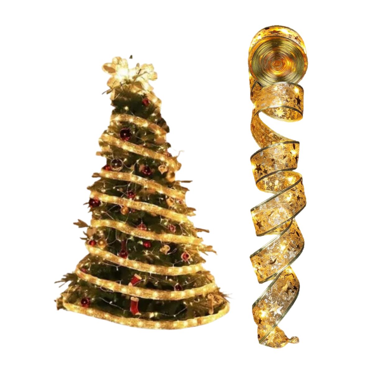 GENERICO - Cinta De luz Led Amarilla Decoración Para Árbol navideño 5mt