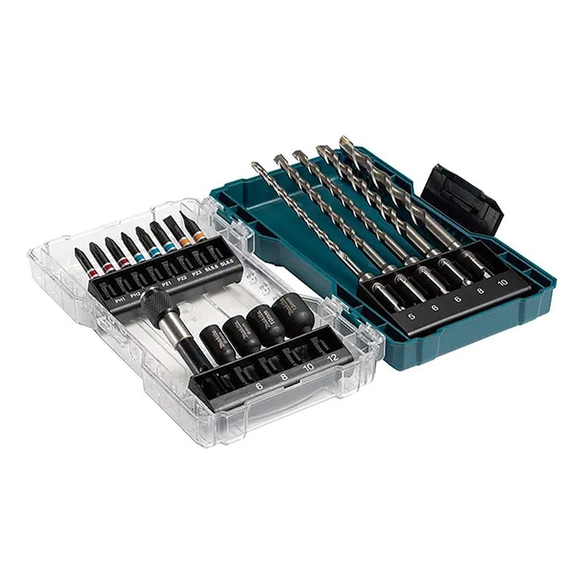 MAKITA - Set Brocas Sds Plus, Puntas Y Dados Makita 18 Piezas E-07026