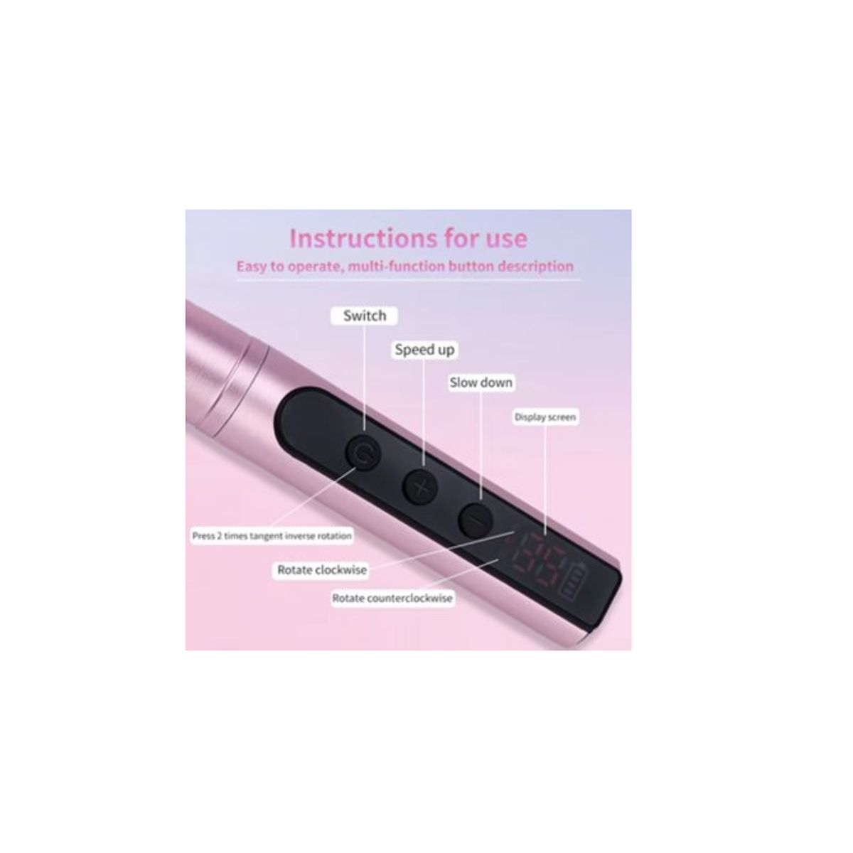 GENERICO - Torno Drill Pulidor Uñas Portatil Recargable NailStar Plata